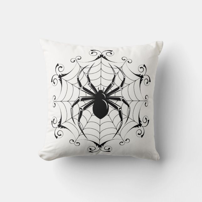 Halloween Spider Web Pillow Kissen (Vorderseite)