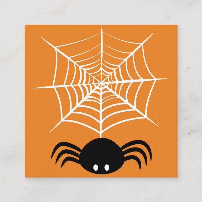 Halloween Spider Web Quadratische Visitenkarte (Vorderseite)
