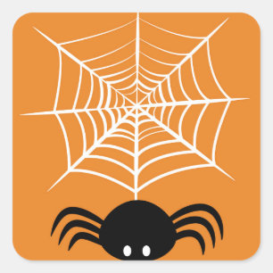 Halloween Spider Web Quadratischer Aufkleber