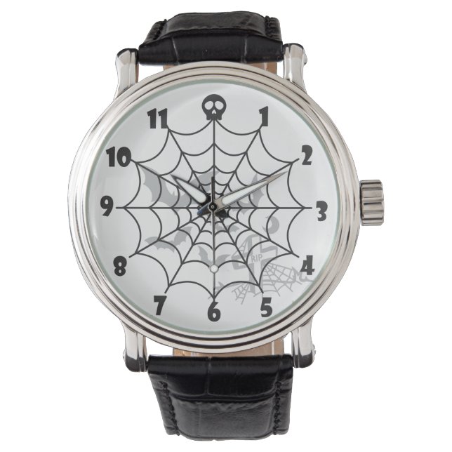 Halloween Spider Web-RIP TR Armbanduhr (Vorderseite)