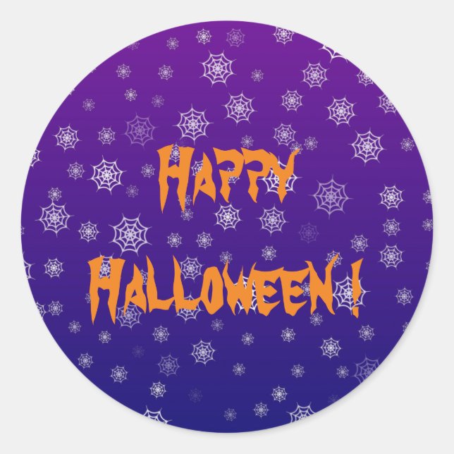 Halloween Spider Web Runder Aufkleber (Vorderseite)
