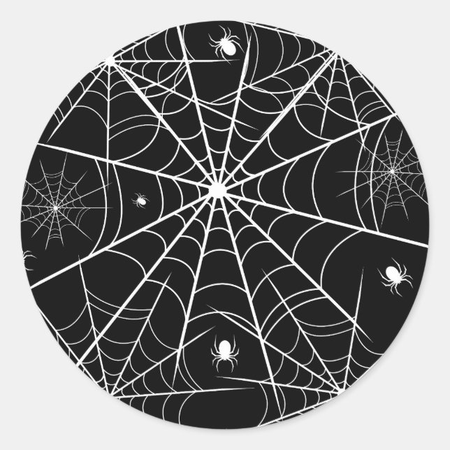 Halloween Spider Web Runder Aufkleber (Vorderseite)