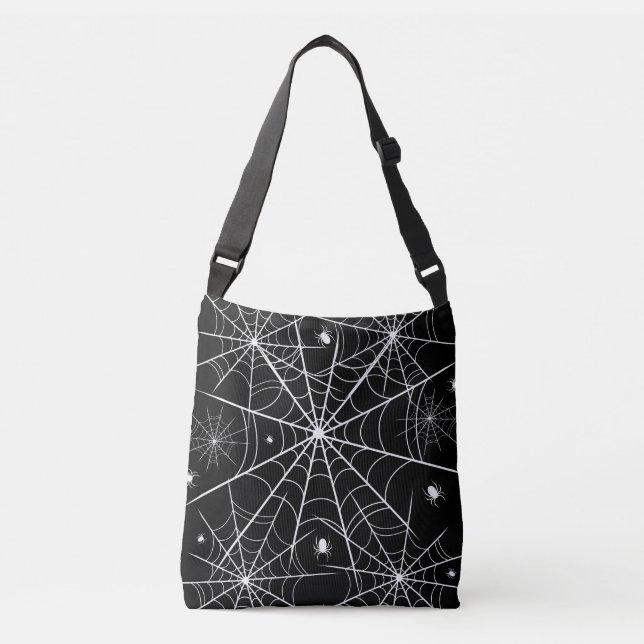 Halloween Spider Web Tragetaschen Mit Langen Trägern (Vorderseite)