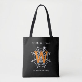 Halloween Spider Web Trick oder Treat Monogram