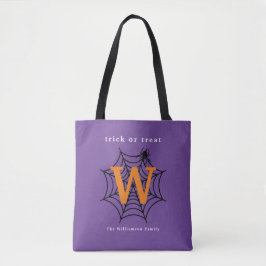 Halloween Spider Web Trick oder Treat Monogram