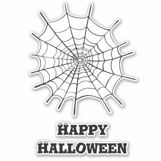 Halloween Spider Web und Eyeballs Aufkleber (Vorderseite)