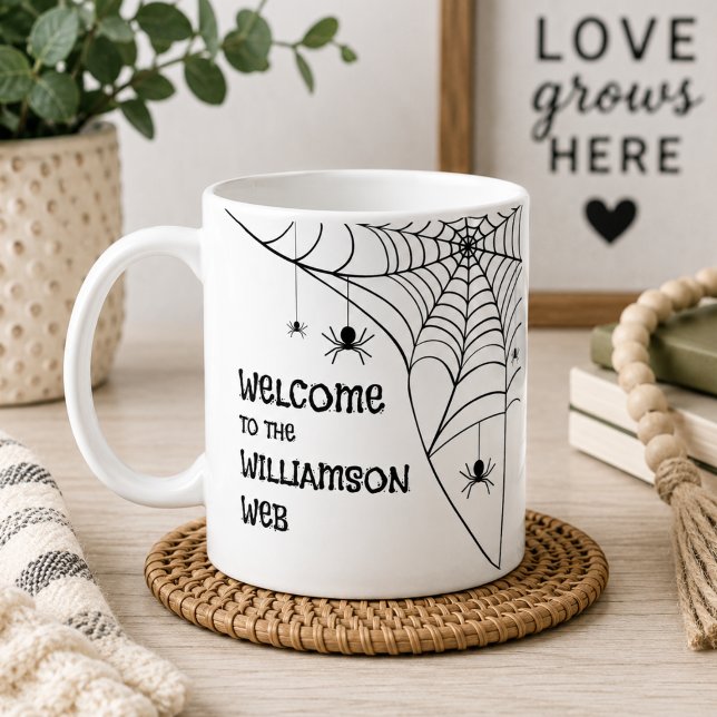 Halloween Spider Web Willkommen Kaffeetasse (Von Creator hochgeladen)