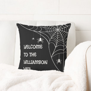 Halloween Spider Web Willkommen Kissen