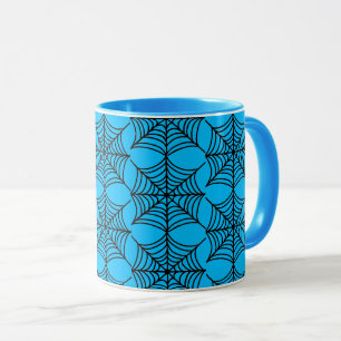 Halloween Spider Webs auf Blue Tasse
