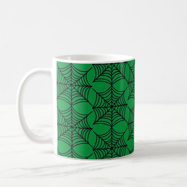 Halloween Spider Webs auf Green Kaffeetasse (Links)