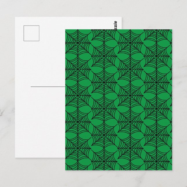 Halloween Spider Webs auf Green Postkarte (Vorne/Hinten)