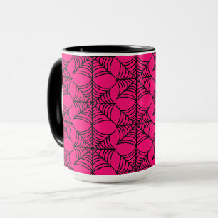 Halloween Spider Webs auf Rosa Tasse