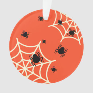 Halloween Spiders on Web Ornament