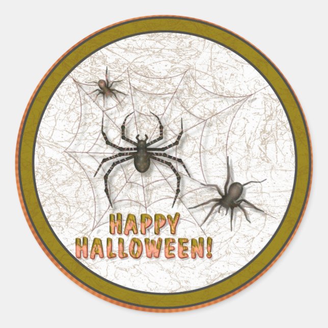 Halloween Spiders Runder Aufkleber (Vorderseite)