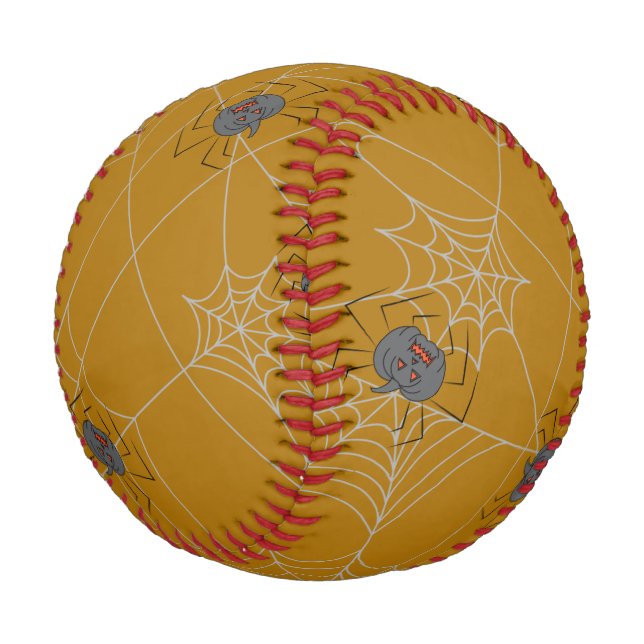 Halloween spiders web and pumpkins   baseball (Schrägansicht)