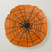 Halloween Spiders Web mit Spider auf Orange