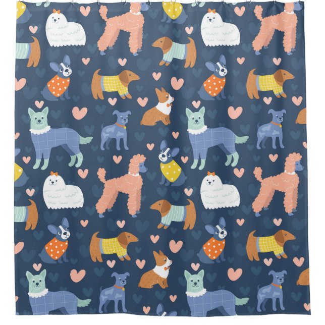 Halloween Spiders Web: Nahtloses Muster Duschvorhang (Vorderseite)