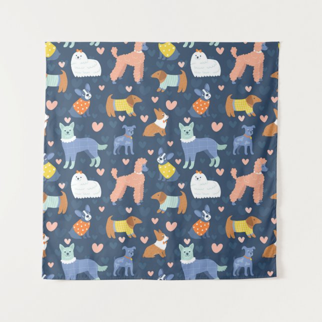 Halloween Spiders Web: Nahtloses Muster Wandteppich (Vorderseite)