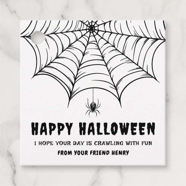 Halloween Spiderweb Geschenkanhänger (Vorderseite)