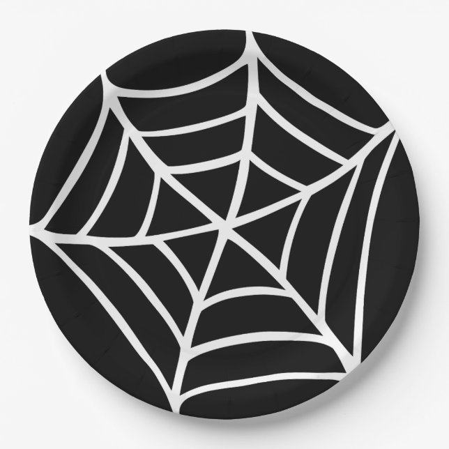 Halloween Spiderweb Paper Plate Pappteller (Vorderseite)
