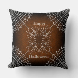 Halloween Spiderweb spinnen schwarz orange weiß Kissen