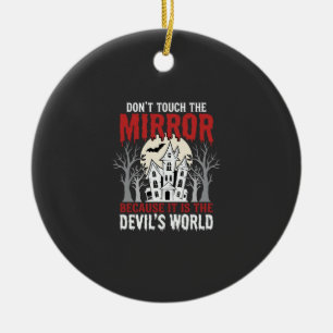 Halloween Spiegel Teufel Welt Grafik Keramik Ornament