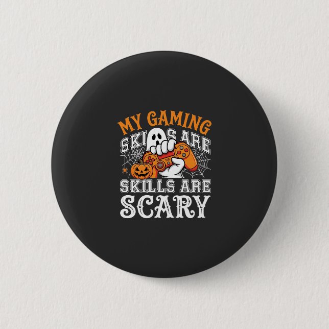 Halloween-Spielfertigkeiten sind gruseliger Geist- Button (Vorderseite)
