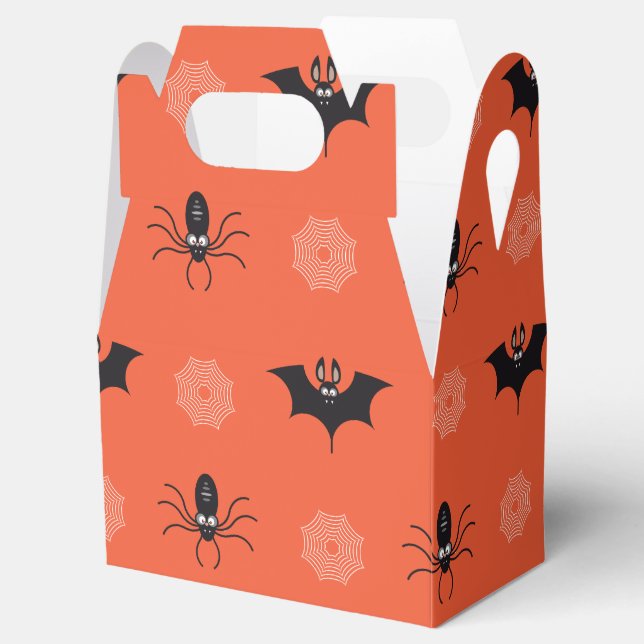 Halloween-Spinne, Fledermaus und Cobweb-Muster Geschenkschachtel (Geöffnet)
