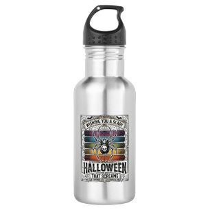 Halloween-Spinne Gruselige Retro-Gravur Regenbogen Edelstahlflasche