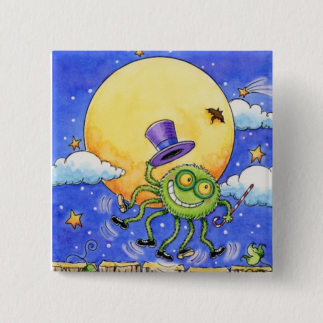 Halloween-Spinnen-Knopf Button (Vorderseite)