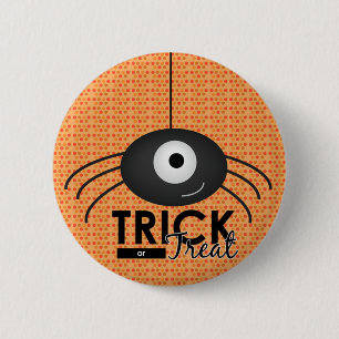 Halloween-Spinnen-Trick-oder Leckerei-Knopf Button