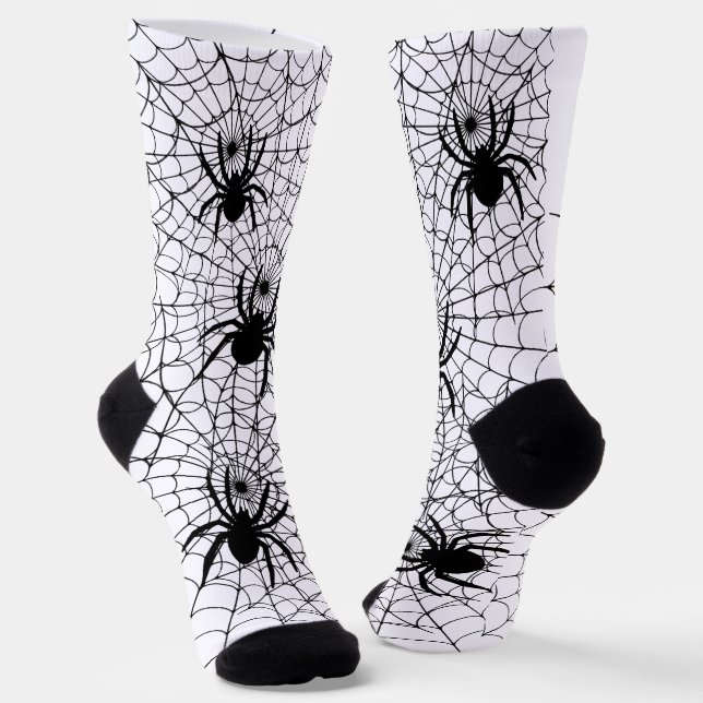 Halloween-Spinnen und Spinnennetze Grusel-Pattern Socken (Gewinkelt)