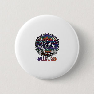 Halloween Spinnennetz Baum Geister Kürbisse Grabst Button