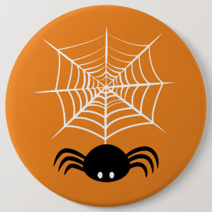 Halloween Spinnennetz  Button