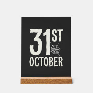 Halloween-Spinnennetz-Design am 31. Oktober Acrylschild