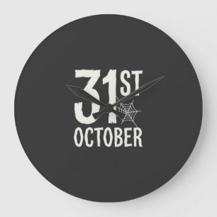Halloween-Spinnennetz-Design am 31. Oktober Große Wanduhr