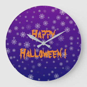 Halloween Spinnennetz Große Wanduhr
