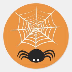 Halloween Spinnennetz Runder Aufkleber
