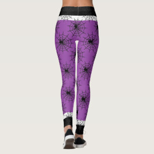 Halloween Spinnennetz schwarz und lila Leggings