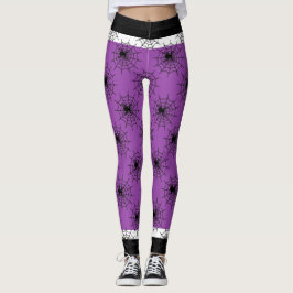 Halloween Spinnennetz schwarz und lila Leggings