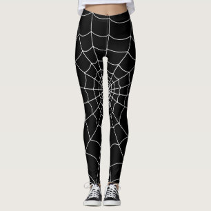 Halloween-Spinnennetz schwarzes und weißes gothisc Leggings