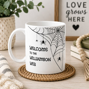 Halloween Spinnennetz Willkommen  Kaffeetasse