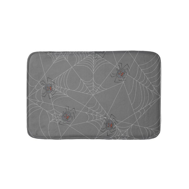 Halloween Spinnennetze und Kürbis Badematte (Vorderseite)