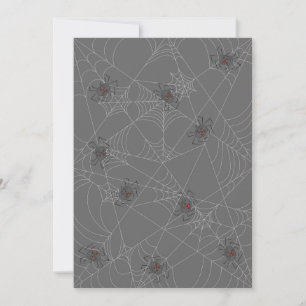 Halloween Spinnennetze und Kürbis Einladung