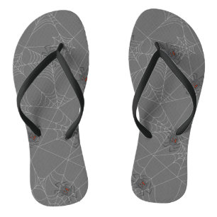 Halloween Spinnennetze und Kürbis Flip Flops