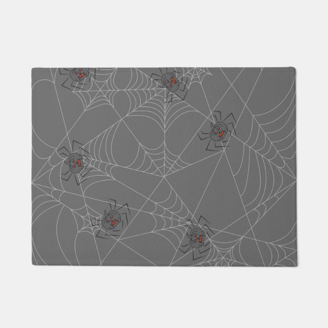 Halloween Spinnennetze und Kürbis Fußmatte (Vorderseite)