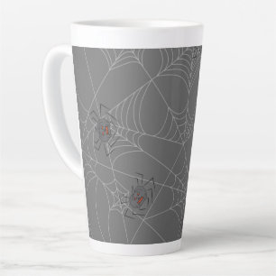 Halloween Spinnennetze und Kürbis Milchtasse