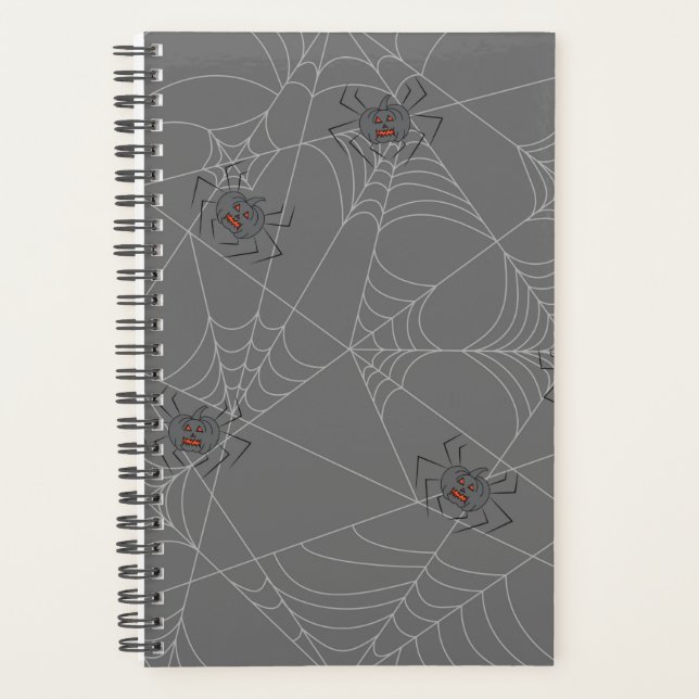 Halloween Spinnennetze und Kürbis Planer (Vorderseite)