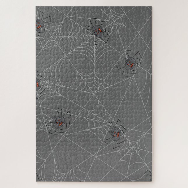 Halloween Spinnennetze und Kürbis Puzzle (Vertikal)