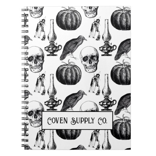 Halloween Spiral Notebook – Vintage Gothic Notizblock (Vorderseite)